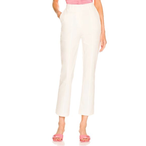 Jonathan Simkhai Jesslyn Pants 2 High Rise Straight Pockets Cotton Blend NWT - Picture 2 of 7